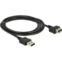 DeLOCK Easy-USB naar Easy-USB vormbare verlengkabel - USB2.0 - tot 0,5A / zwart - 2 meter