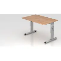Hammerbacher Matrix VOS Hoogteverstelbaar Bureau Rechthoekig Walnoot C-Voet 1.200 (B) x 800 (D) x 850 (H) mm Spaanplaat, Staal