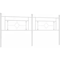 vidaXL Vervangend hoofdbord 200 cm metaal wit
