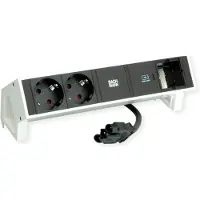 Bachmann DESK2 2xbeschermend contact USB C, USB Lader 30W 1xABD 0,2m GST18 wit