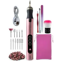 Vulpes goods BeautyCare - Elektrische Nagelvijl - Draadloos & Oplaadbaar - 11 Nagelfrees Bitjes en 96 Schuurrolletjes en Draagtas - Manicure en Pedicure set - PRO Versie