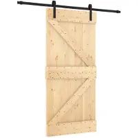 vidaXL Schuifdeur 95 x 210 cm, massief beuken (onbehandeld)