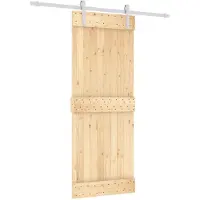 Syfax Schuifdeur 80 x 210 cm Massief Grenenhout (Niet-Behandeld)