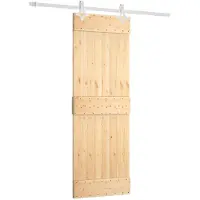 vidaXL Schuifdeur Natuurlijk en Wit 70 x 210 cm Massief Pine Hout