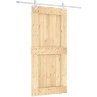vidaXL Schuifdeur 95 x 210 cm, massief beuken (onbehandeld)