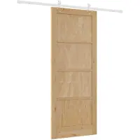 vidaXL Schuifdeur Natuurlijk en Wit 86 x 211 cm Massief grenenhout
