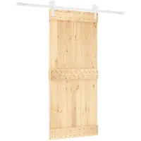 vidaXL Schuifdeur Natuurlijk en Wit 90 x 210 cm Massief Pine Hout