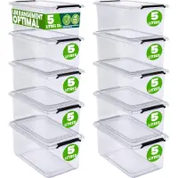 Deuba Opbergbox Transparant Set van 10 30x20x12cm 5L
