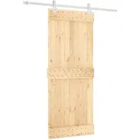 vidaXL Schuifdeur Natuurlijk en Wit 85 x 210 cm Massief Pine Hout