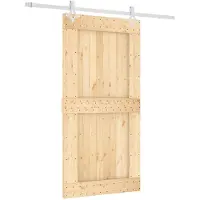 vidaXL Schuifdeur, natuurlijke kleur en wit, 100 x 210 cm, massief dennenhout