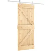 vidaXL Schuifdeur 85 x 210 cm, massief beuken (onbehandeld)