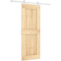 vidaXL Schuifdeur Natuurlijk en Wit 80 x 210 cm Massief Pine Hout