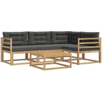 vidaXL Buiten bank set 5 st Wit en antracietkleurig Polyester