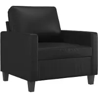 vidaXL Fauteuil 60 cm kunstleer zwart
