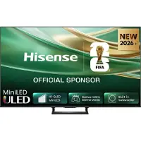 Hisense 75E8S SmartTV - 75 inch - 4K Hi-QLED MiniLED - 2026 - 600 nits - Native 144Hz Game Mode - Built-in Subwoofer - Hi-View AI Engine - Hi-QLED Colour - Dolby Vision Atmos