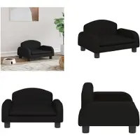 vidaXL Hondenmand 50x40x30 cm stof zwart - Hondenmand - Hondenmanden - Hondenbank - Huisdierenbank