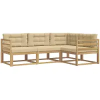 vidaXL Buiten bank set 3 st Wit en Beige Polyester