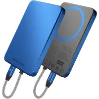 Nitecore Pocket 5 Magnetic Built-in USB-C Cable Ultra Thin Power Bank Cobalt Blue