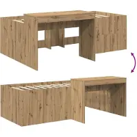 vidaXL Kinderhoogslaper met bureau Artisanaal eiken 80 x 200 cm
