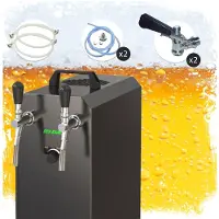 Ich-zapfe Complete set - Biertap - stream 50/K 2-kraans RVS, 50 liter/u, met membraanpomp - Biertap, Beertender, Thuistap, Bierkoeler, zonder, Type G