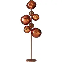 Invicta Vloerlamp LIQUID DIAMOND 170 cm 7 glazen kappen stalen frame koper - 46023