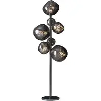 Invicta Vloerlamp LIQUID DIAMOND 170 cm 7 glazen kappen grijs gerookte look - 46024