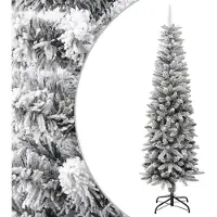 Prolenta Maison Exclusive - Kunstkerstboom, slank model met sneeuw, 180 cm, gemaakt van PVC en PE