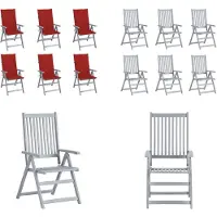 vidaXL Tuinstoelen 6 st verstelbaar met kussens massief acaciahout - Tuinstoel - Tuinstoelen - Stoel - Stoelen