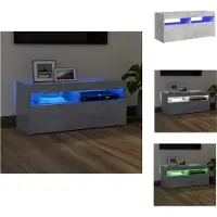 vidaXL Tv-kast - Tv-kasten - Televisiekast - Televisiekasten - Tv-meubel met LED-verlichting 90x35x40 cm betongrijs