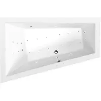 Polysan Triangl Whirlpoolbad links, 180x120x50cm, Attraction Hydro-Air, chroom
