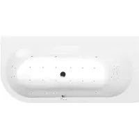 Polysan Astra Whirlpoolbad rechts, 165x80x48cm, Highline Hydro-Air, chroom