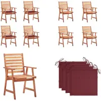 vidaXL Tuinstoelen, set van 4 met kussens, massief acaciahout - Tuinstoel - Tuinstoelen - Houten tuinstoel - Houten tuinstoelen