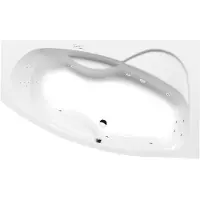 Polysan Mamba Whirlpoolbad rechts, 160x95x44cm, Highline Hydro, chroom