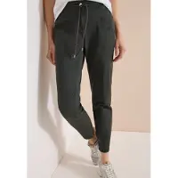 Cecil Dames Mid Waist Slim Legs broek in een gewassen look - Groen - XL