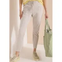 Cecil Dames Mid Waist Slim Legs broek in een gewassen look - Beige - XS