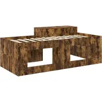 vidaXL Kinderhoogslaper met bureau Gerookt eiken 98,5 x 200 cm