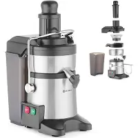 Hendi Sapcentrifuge - roestvast staal en kunststof - compacte uitvoering - 23,3 x 41,6 x 49,3 cm - zilverkleurig - met 4,4 liter pulpcontainer - voor horeca