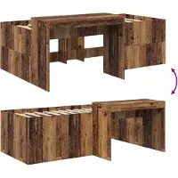 vidaXL Kinderhoogslaper met bureau Oud hout Bewerkt hout