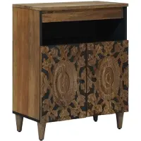 vidaXL Dressoir met opslag Bruin 60 x 33,5 x 75 cm Massief Mango Hout