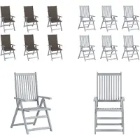 vidaXL Tuinstoelen 6 st verstelbaar met kussens massief acaciahout - Tuinstoel - Tuinstoelen - Stoel - Stoelen