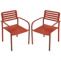 Vente-unique Set van 2 stapelbare tuinstoelen van metaal - Terracotta - NILY van MYLIA
