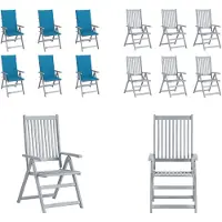 vidaXL Tuinstoelen 6 st verstelbaar met kussens massief acaciahout - Tuinstoel - Tuinstoelen - Stoel - Stoelen