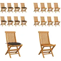 vidaXL Tuinstoelen 8 st met taupe kussens massief teakhout - Tuinstoel - Tuinstoelen - Tuin Stoel - Tuin Stoelen