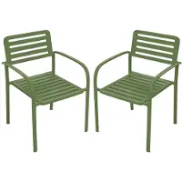 Vente-unique Set van 2 stapelbare metalen tuinstoelen - Groen - NILY van MYLIA