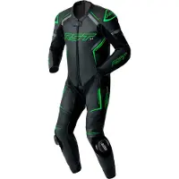 Rst S1 D3O, leren pak 1st. geperforeerd ,Zwart/Neon-Groen/Grijs ,3XL
