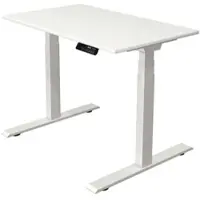 Kerkmann Elektrisch hoogteverstelbaar Zit-sta-bureau + Gratis Kabelgoot Rechthoekig T-voet 1,400(B) x 800 (D) x 1,270 (H) mm Melamine, Spaanplaat, Staal