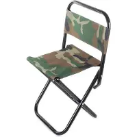 VERK Opvouwbare Visstoeltje Campingstoel met Rugleuning Camouflage