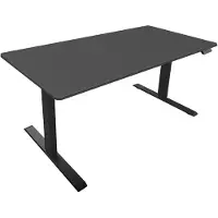 Riess Bureau ZWART BUREAU 140 cm in hoogte verstelbaar antraciet met zwart frame - 47547