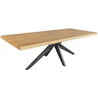 Riess Eettafel ZEUS 240 cm, natuurlijke eikenhoutlook met zwart metalen frame - 46565