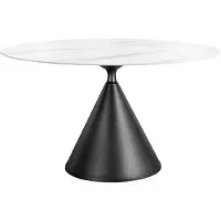 Riess Eettafel SIGNATURE 135 cm rond, zwart metalen frame met wit keramisch marmeren blad - 47471
